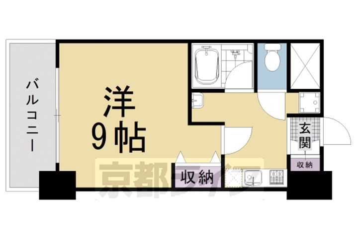 京都府京都市中京区烏帽子屋町の賃貸マンションの間取り