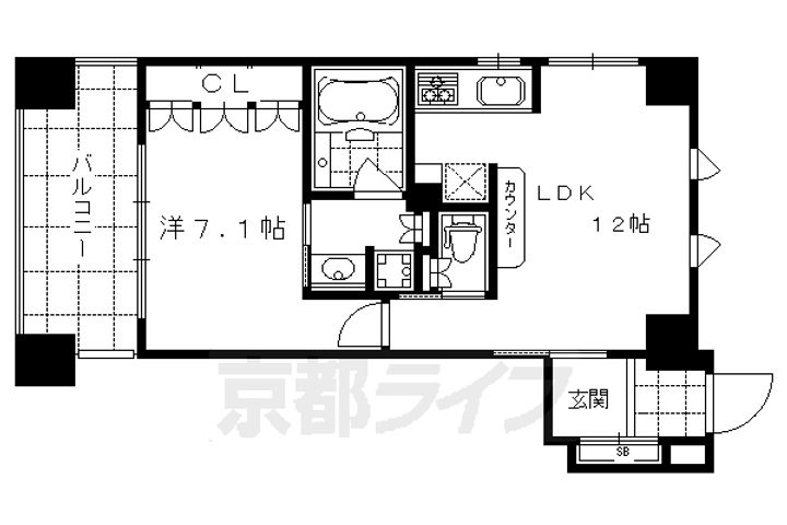 LEGAL京都四条河原町通りⅡ202の間取り