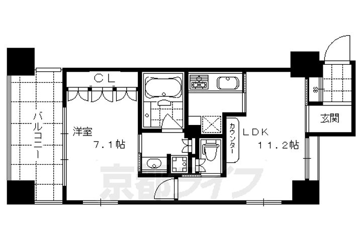 LEGAL京都四条河原町通りⅡ604の間取り