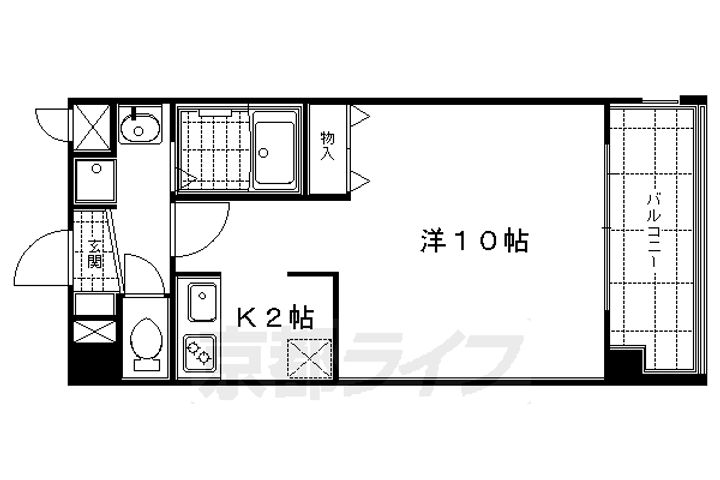 京都府京都市中京区夷川通富小路西入俵屋町の賃貸マンションの間取り