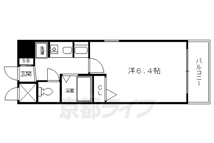 京都府京都市中京区八百屋町の賃貸マンションの間取り