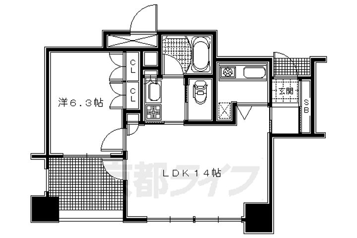 LEGAL京都二条城東702の間取り