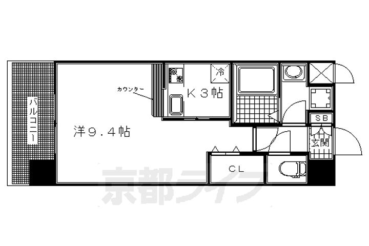 京都府京都市東山区清水4丁目の賃貸マンションの間取り