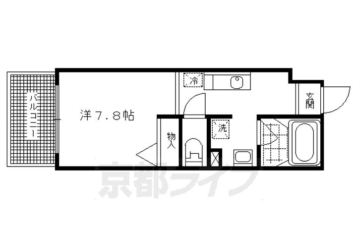 京都府京都市中京区竹屋町通西洞院西入東竹屋町の賃貸マンションの間取り