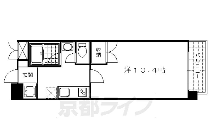 京都府京都市下京区西橋詰町の賃貸マンションの間取り
