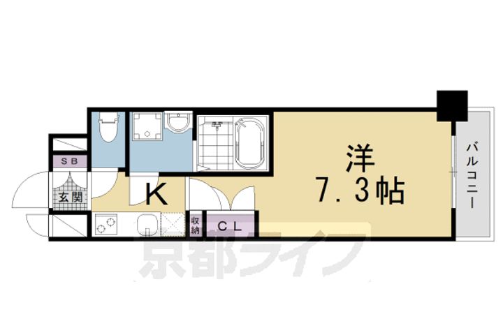 京都府京都市下京区万寿寺町の賃貸マンションの間取り