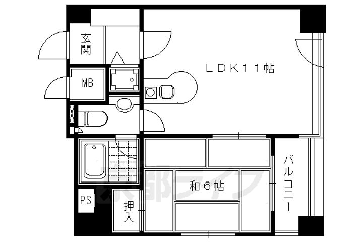 京都府京都市下京区芦刈山町の賃貸マンションの間取り