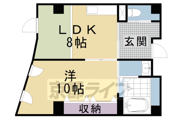 京都府京都市下京区木屋町通仏光寺下る和泉屋町の賃貸マンションの間取り