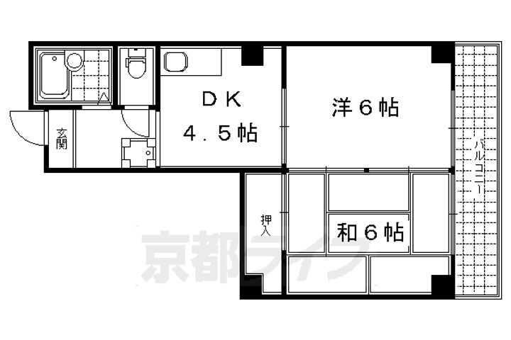 京都府京都市中京区左京町の賃貸マンションの間取り