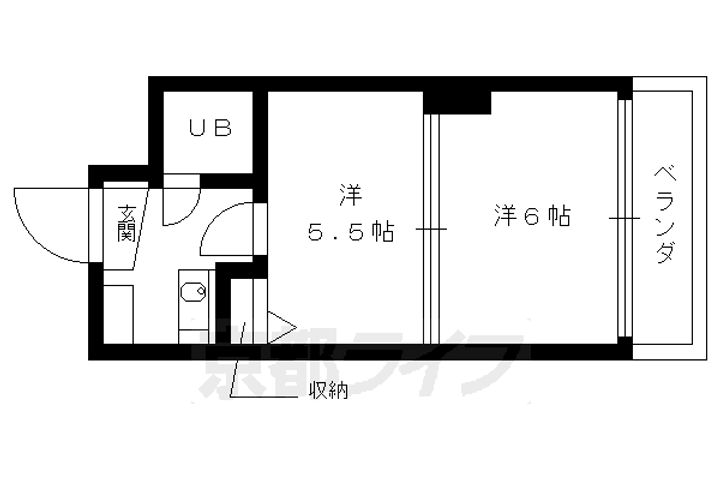 京都府京都市上京区東今小路町の賃貸マンションの間取り