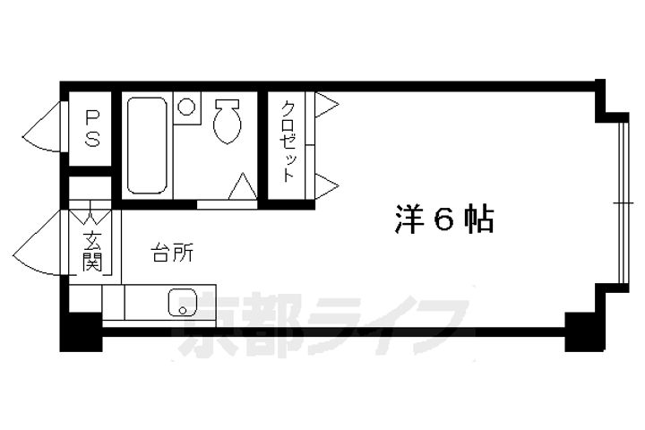 京都府京都市左京区一乗寺樋ノ口町の賃貸マンションの間取り