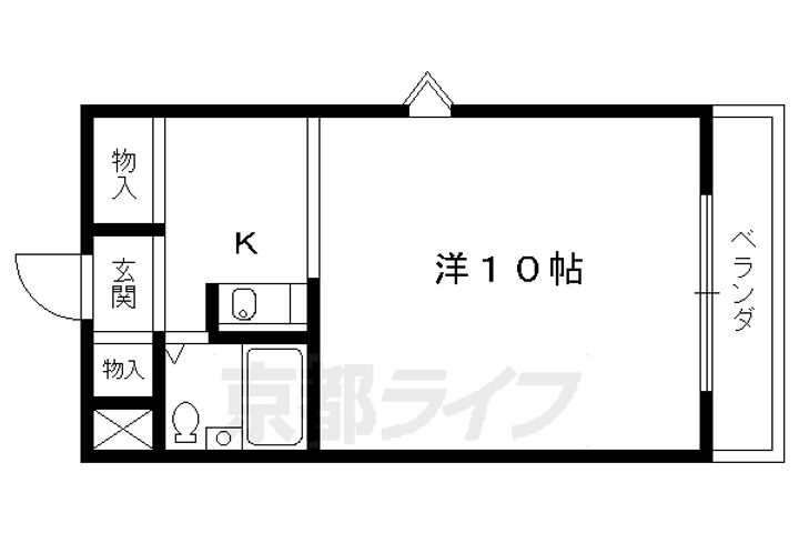 京都府京都市左京区一乗寺西水干町の賃貸マンションの間取り