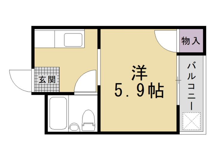 京都府京都市北区小山中溝町の賃貸マンションの間取り