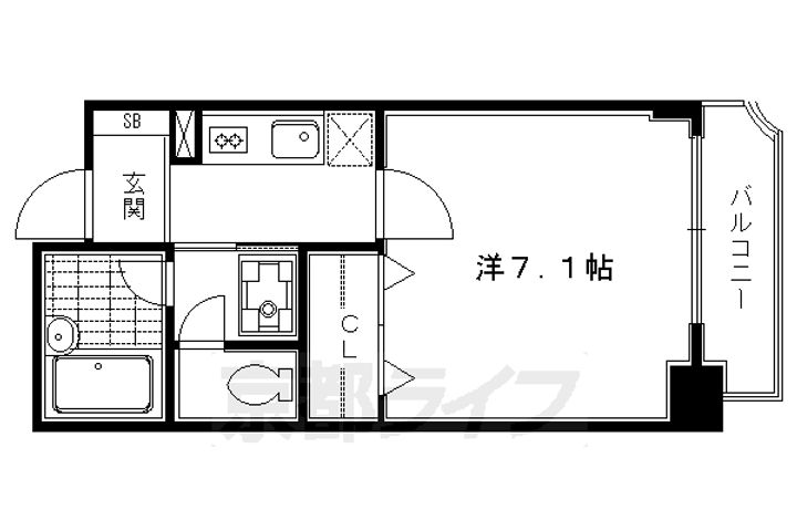 京都府京都市上京区今出川通堀川東入飛鳥井町の賃貸マンションの間取り