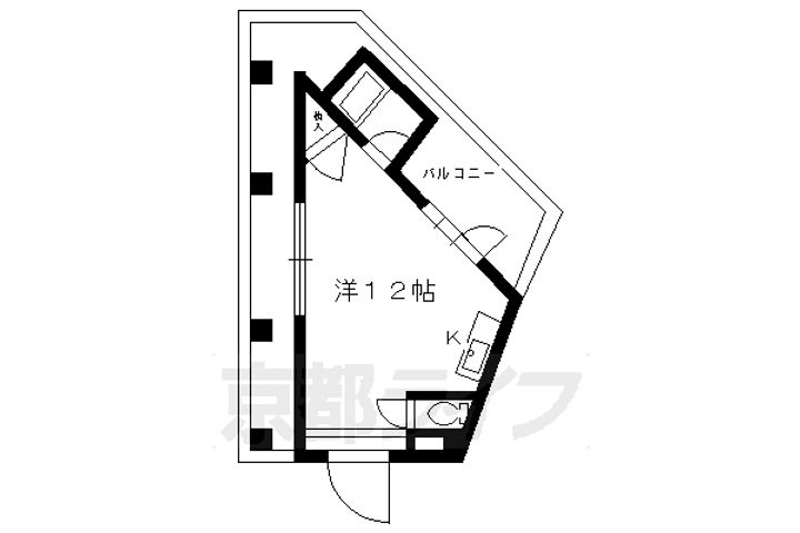 京都府京都市左京区上高野山ノ橋町の賃貸マンションの間取り