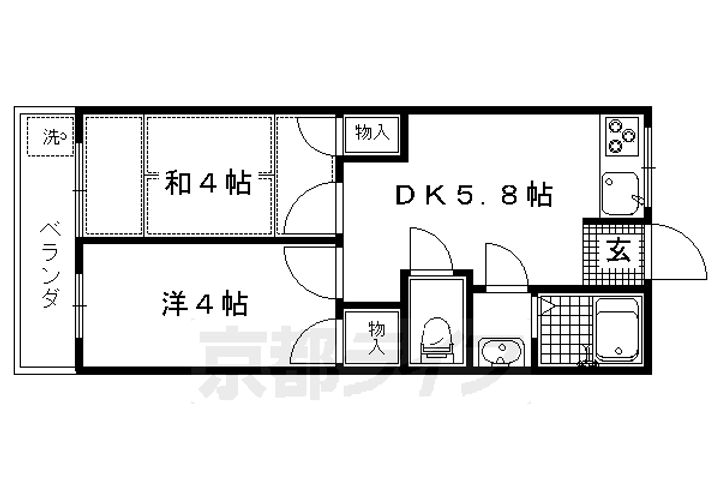 叡峰閣2-Bの間取り