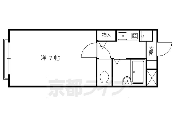 京都府京都市左京区岩倉三宅町の賃貸マンションの間取り