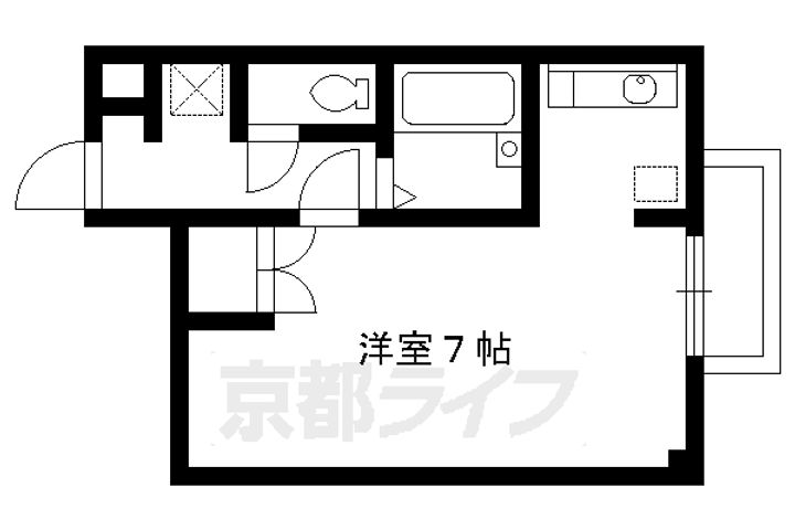 京都府京都市北区紫竹大門町の賃貸マンションの間取り