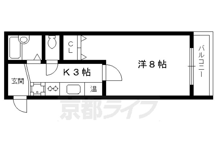 京都府京都市上京区大宮通寺ノ内一町下ル西入伊佐町の賃貸マンションの間取り