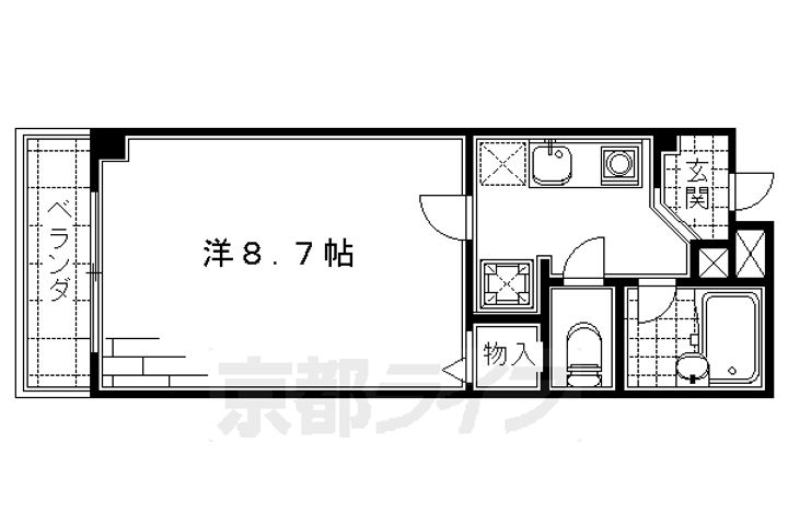 京都府京都市伏見区黒茶屋町の賃貸マンションの間取り