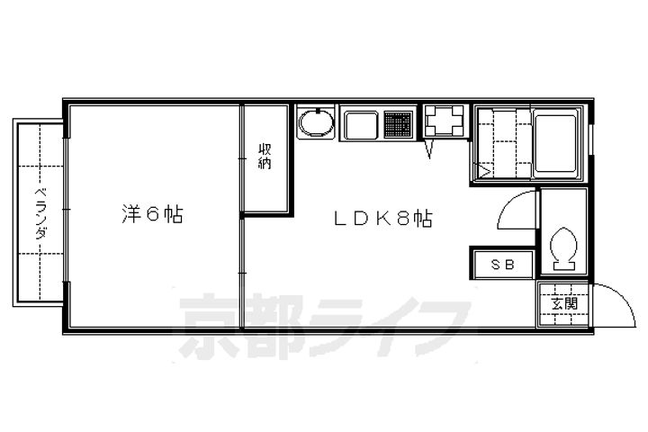 セジュールコスモスA棟・B棟A205の間取り