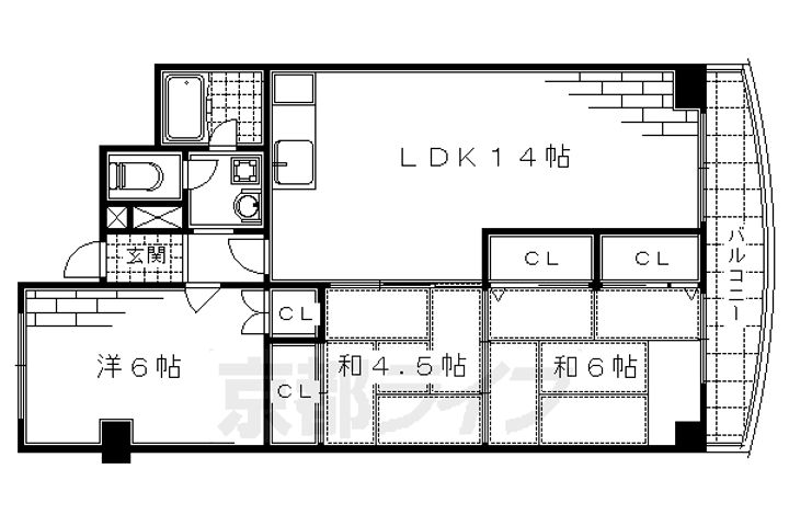 ファミール伏見C-1103の間取り