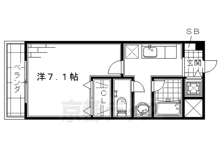 京都府京都市伏見区竹田久保町の賃貸マンションの間取り