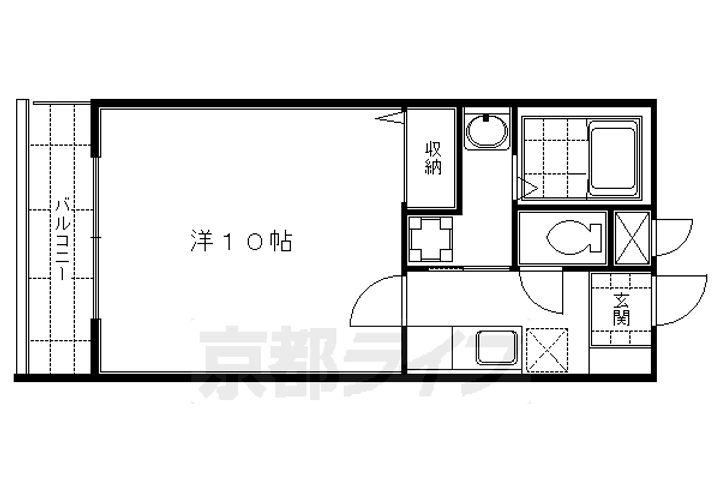 京都府京都市伏見区深草キトロ町の賃貸マンションの間取り