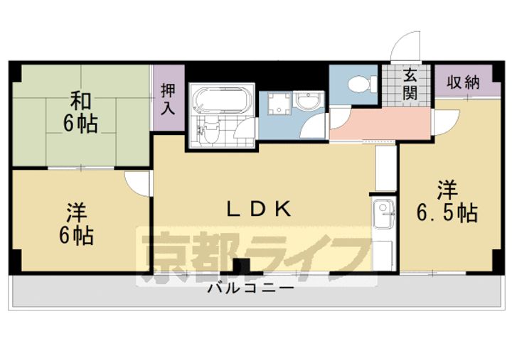 パークサイド桂102の間取り