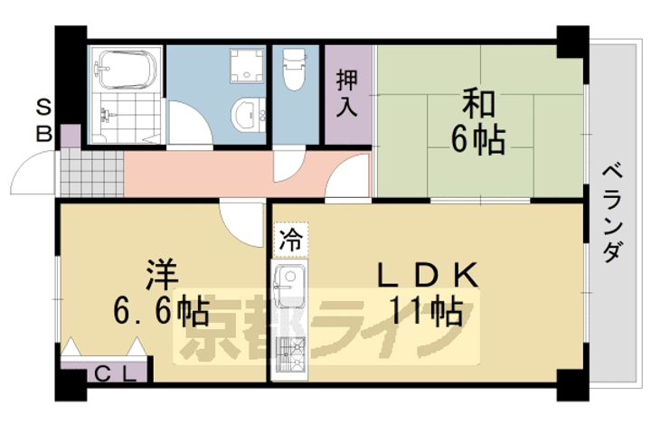 京都府京都市南区久世上久世町の賃貸マンションの間取り