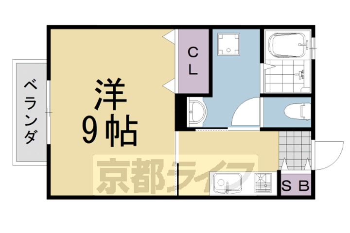 京都府京都市西京区松尾鈴川町の賃貸アパートの間取り