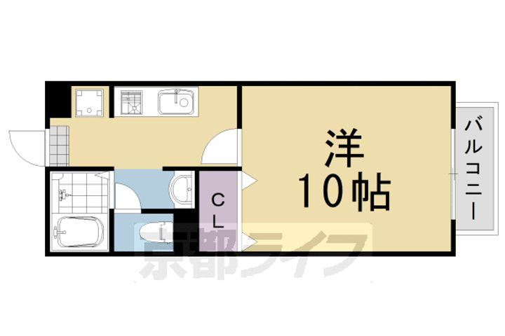 京都府京都市西京区御陵荒木町の賃貸アパートの間取り