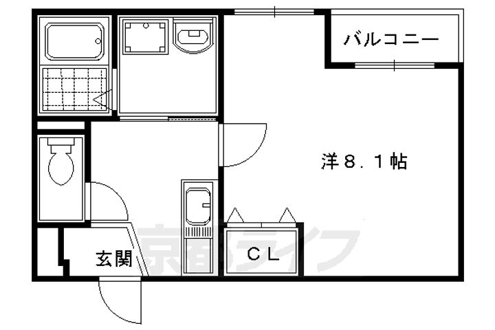京都府京都市南区吉祥院西ノ庄西浦町の賃貸マンションの間取り