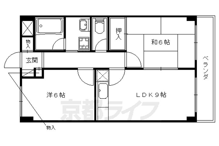 ドルチェ椥辻306の間取り