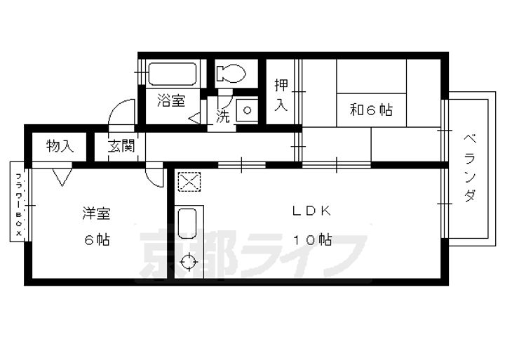 京都府京都市伏見区久我森の宮町の賃貸アパートの間取り