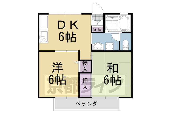 京都府京都市南区久世殿城町の賃貸アパートの間取り