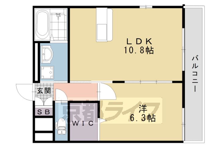 京都府京都市伏見区羽束師鴨川町の賃貸アパートの間取り