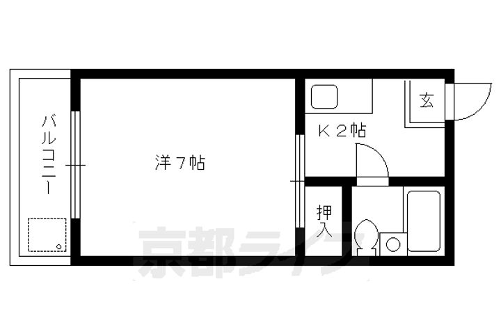 京都府京都市北区大将軍川端町の賃貸マンションの間取り