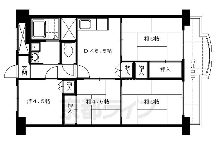 向島ニュータウンD215の間取り