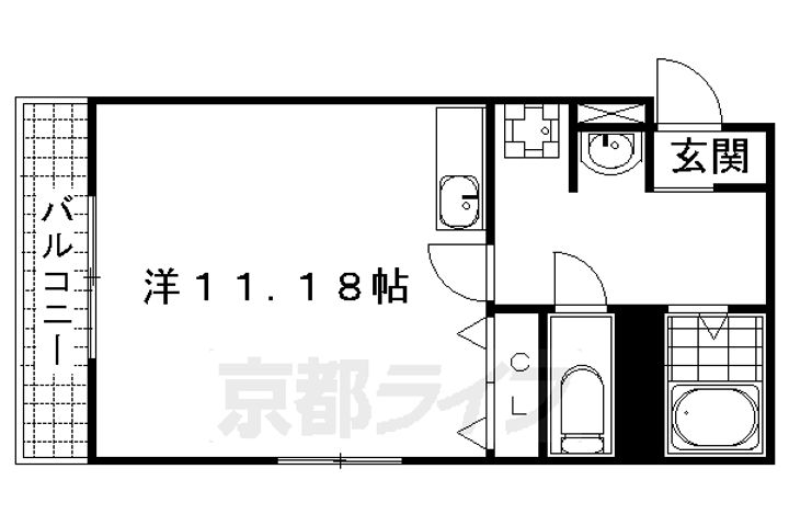 京都府京都市南区東九条河辺町の賃貸マンションの間取り