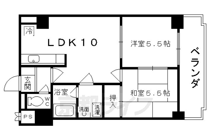 ライオンズマンション京都河原町第21003の間取り