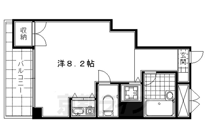 京都府京都市下京区東境町の賃貸マンションの間取り