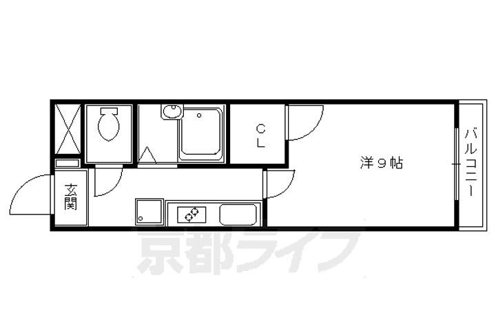 京都府京都市東山区白川筋三条下ル唐戸鼻町の賃貸マンションの間取り