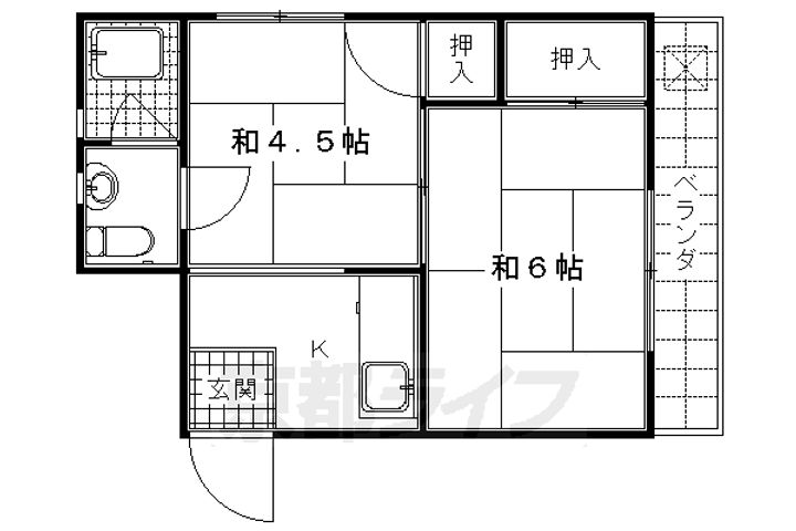 京都府京都市東山区本町18丁目の賃貸マンションの間取り