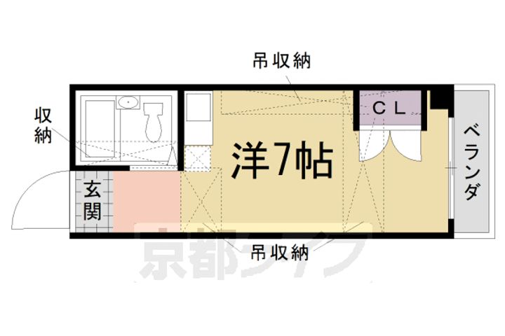 京都府京都市下京区河原町通七条上ル住吉町の賃貸マンションの間取り