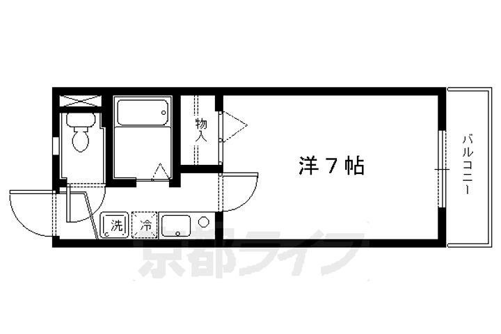 京都府京都市北区衣笠北高橋町の賃貸マンションの間取り