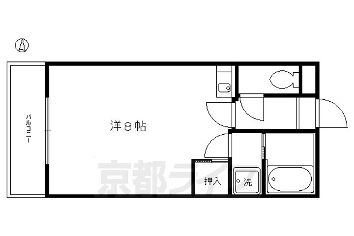 京都府京都市北区紫野東舟岡町の賃貸アパートの間取り