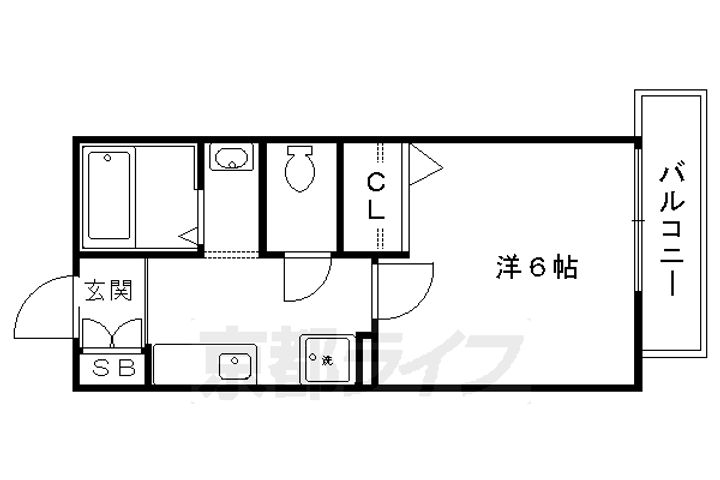 京都府京都市北区小山下内河原町の賃貸アパートの間取り