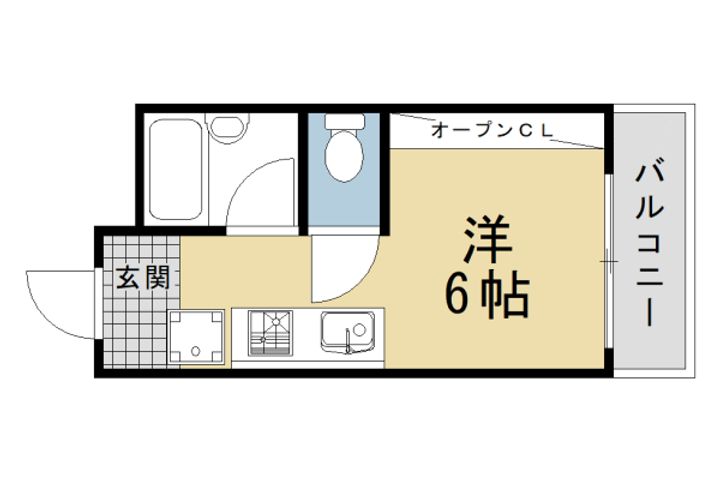 プレイル北大路ビル409の間取り