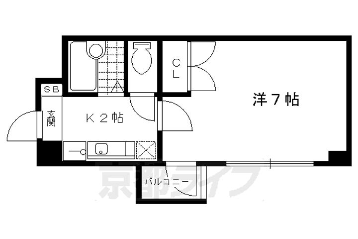 京卓ハイツ205の間取り